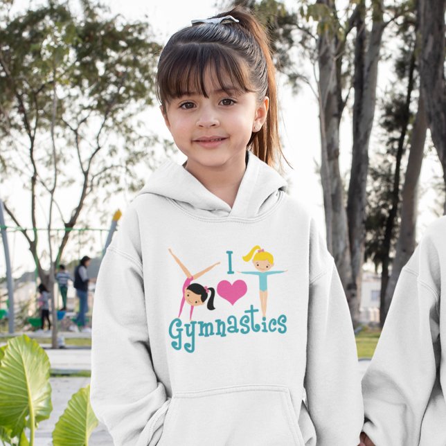 I Liebe Gymnastik Niedlich Gymnastik Kinder Hoodie (Von Creator hochgeladen)