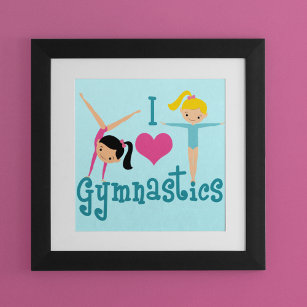 I Liebe Gymnastik Niedlich Gymnastik Poster