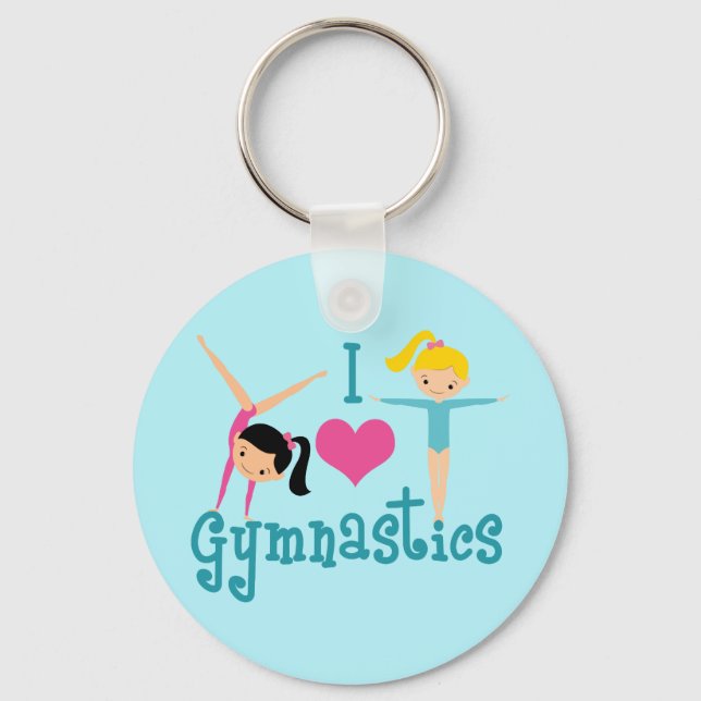 I Liebe Gymnastik Niedlich Gymnastik Schlüsselanhänger (Vorderseite)