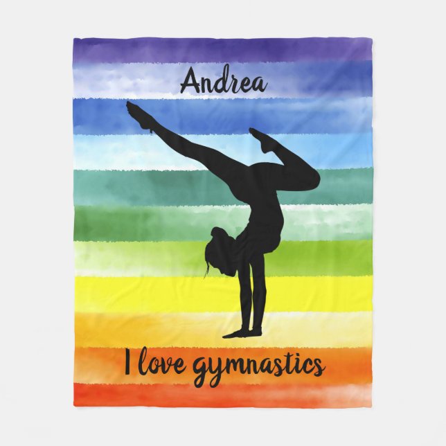 I Liebe Gymnastik Rainbow Fleece Blanket (Vorderseite)