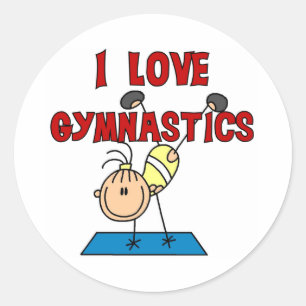 I Liebe Gymnastik Runder Aufkleber