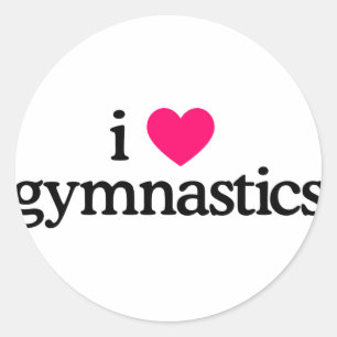 I Liebe Gymnastik Runder Aufkleber