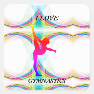 I Liebe Gymnastik Square Sticker