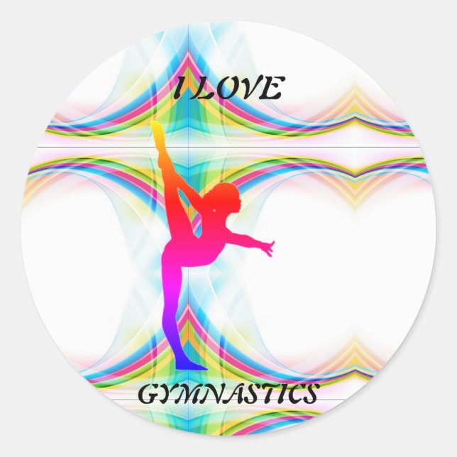 I Liebe Gymnastik Sticker (Vorderseite)