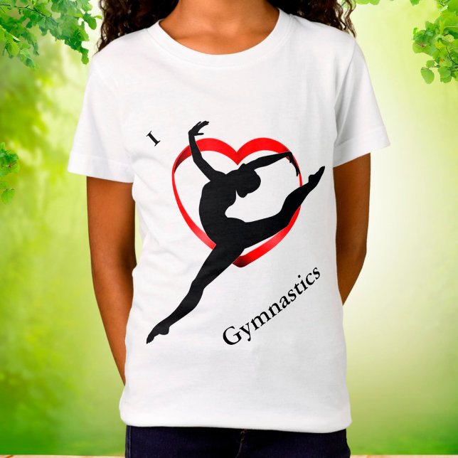 I Liebe Gymnastik T-Shirt für Mädchen (Von Creator hochgeladen)