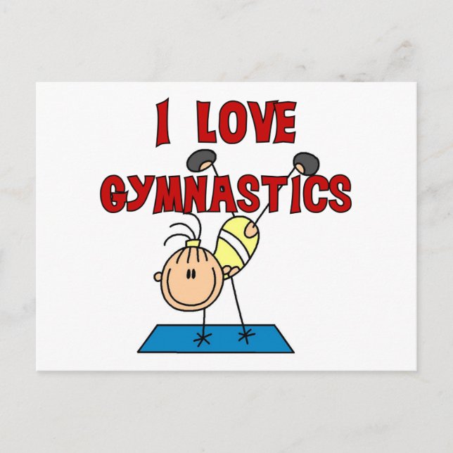 I Liebe Gymnastik Tshirts und Geschenke Postkarte (Vorderseite)