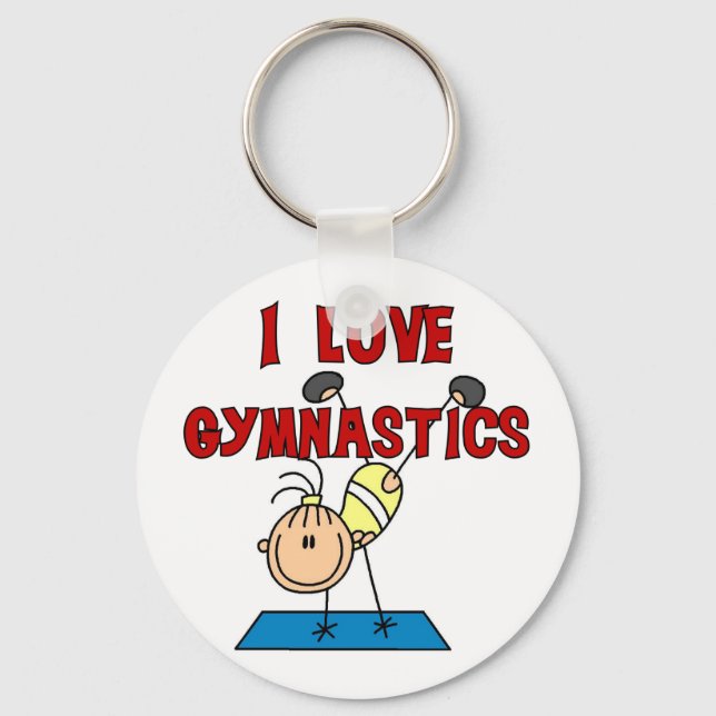 I Liebe Gymnastik Tshirts und Geschenke Schlüsselanhänger (Vorderseite)