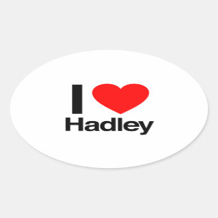 i Liebe hadley Ovaler Aufkleber