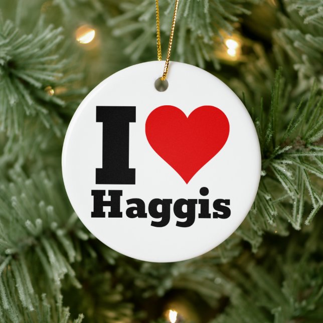 I Liebe Haggis Keramik Ornament (Baum)