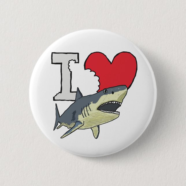 I Liebe Haie Button (Vorderseite)