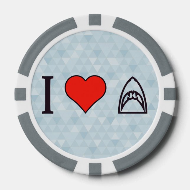 I Liebe Haie Pokerchips (Vorderseite)