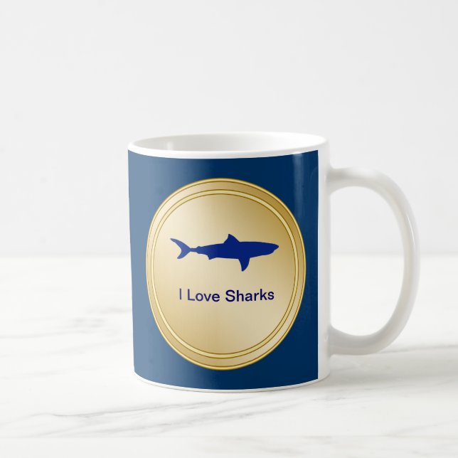 I Liebe-Haifisch-Getränk-Tasse Kaffeetasse (Rechts)