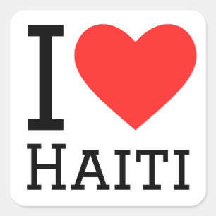 I Liebe Haiti Quadratischer Aufkleber