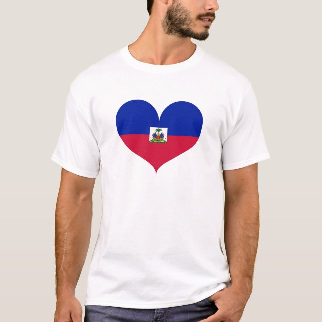 I Liebe Haitis Flagge T-Shirt (Vorderseite)