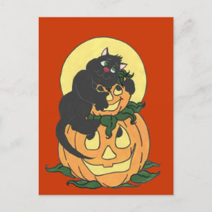 I Liebe Halloween Cat Postkarte