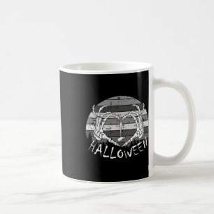I Liebe Halloween Funny Bone Hands Skull Herz Retr Kaffeetasse
