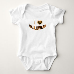 I Liebe Halloween (Herz der Batty-Liebe) Orange Baby Strampler