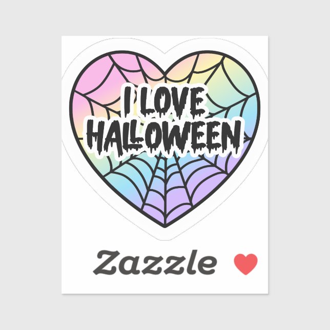 I Liebe Halloween Spider Web Heart Aufkleber Paste (Blatt)