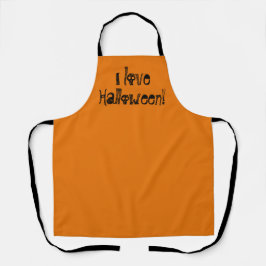 I Liebe Halloween Spooky Orange Schürze