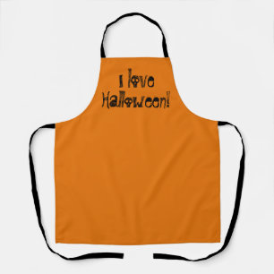 I Liebe Halloween Spooky Orange Schürze