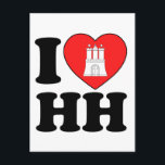 I Liebe Hamburg (HH) Postkarte<br><div class="desc">Neues modernes Design für Jungs und Mädchen,  die Hamburg (HH) Liebe haben</div>