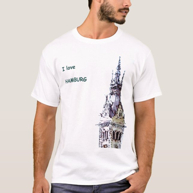 I Liebe-Hamburg-T-Shirt T-Shirt (Vorderseite)