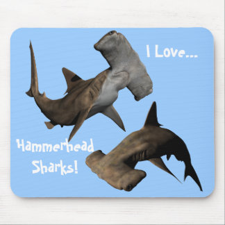I Liebe-… Hammerhai-Haifische! … Mousepad, Tiere Mousepad