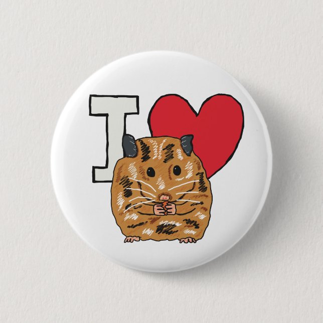 I Liebe Hamsters Button (Vorderseite)