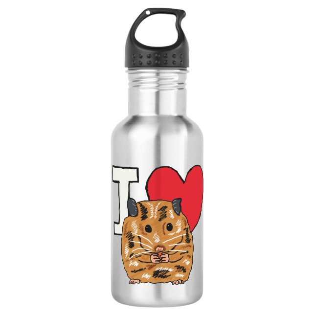 I Liebe Hamsters Edelstahlflasche (Vorderseite)
