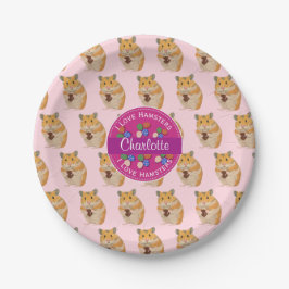 I Liebe Hamsters Girls Rosa Ostermuster Pappteller