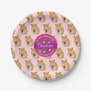 I Liebe Hamsters Girls Rosa Ostermuster Pappteller