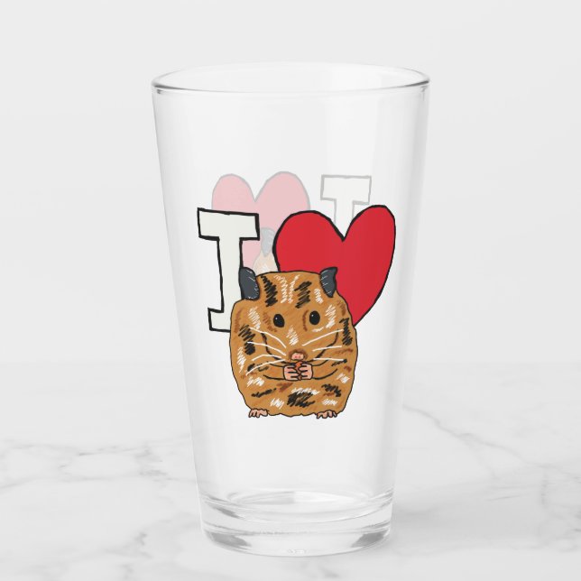 I Liebe Hamsters Glas (Vorderseite)