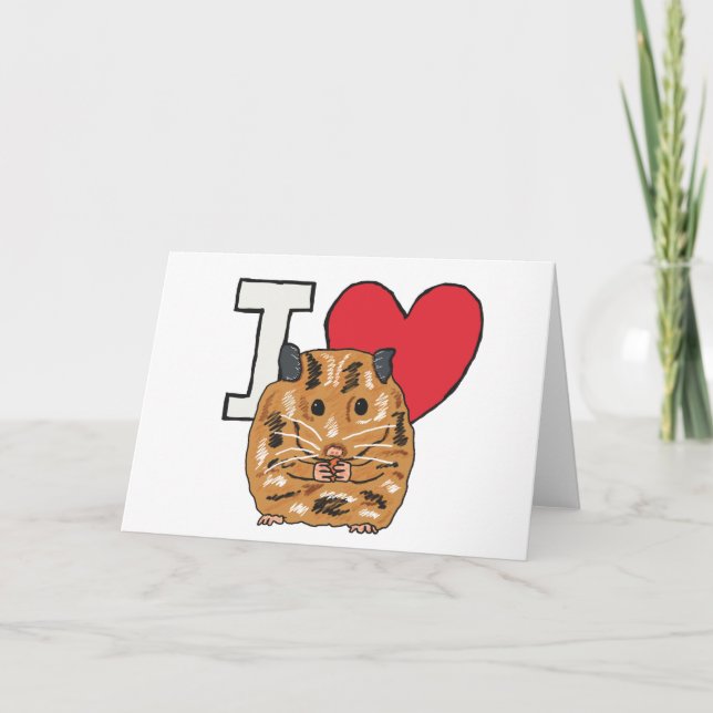 I Liebe Hamsters Karte (Vorderseite)