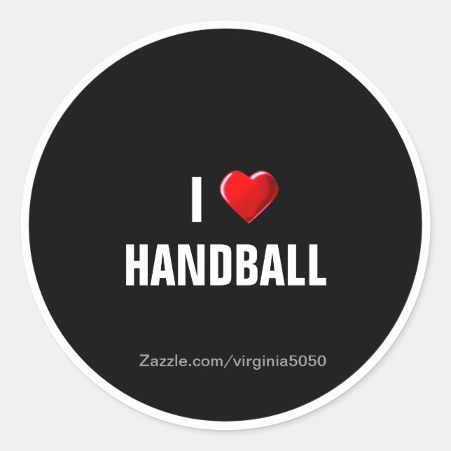 I Liebe Handball, beliebtes Design Runder Aufkleber (Vorderseite)