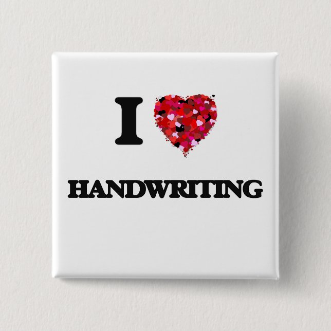 I Liebe-Handschrift Button (Vorderseite)