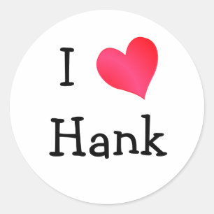 I Liebe Hank Runder Aufkleber