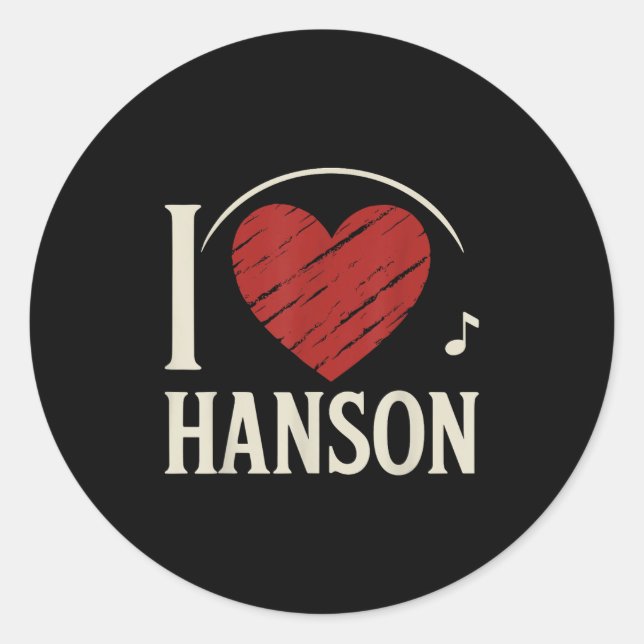 I Liebe Hanson Landkreis I Heart Hanson Runder Aufkleber (Vorderseite)