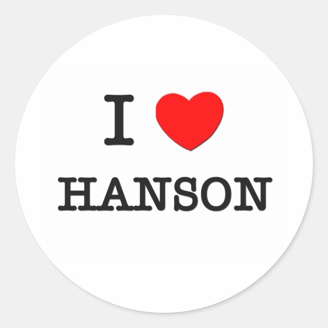 I Liebe Hanson Runder Aufkleber (Vorderseite)
