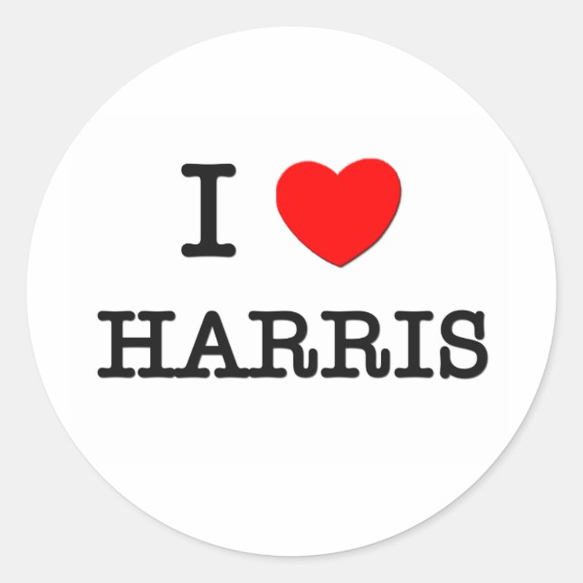I Liebe Harris Runder Aufkleber (Vorderseite)