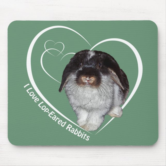 I Liebe Hasen-Hasen-Mousemat (grün) Mousepad (Vorne)