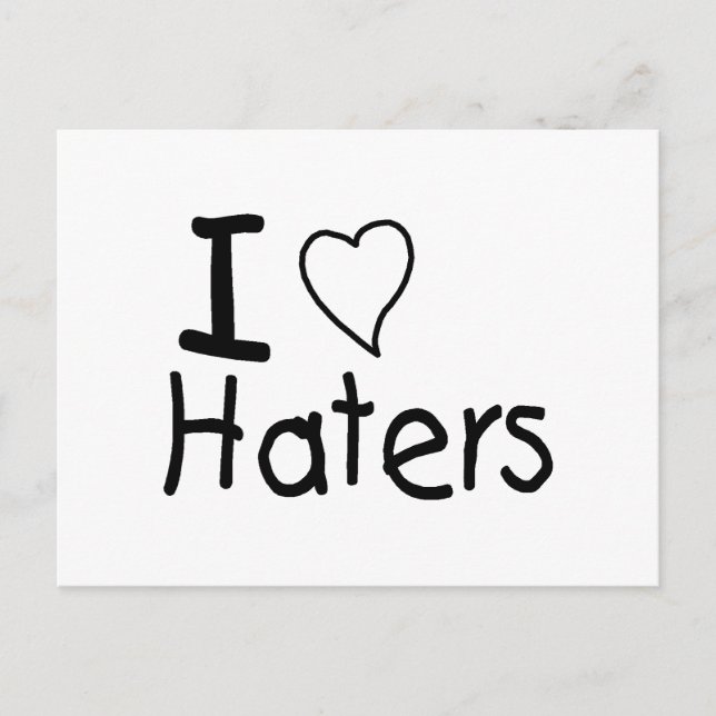 I Liebe Haters Postkarte (Vorderseite)