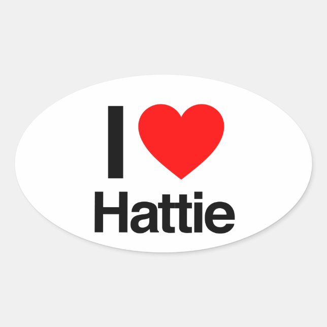 i Liebe hattie Ovaler Aufkleber (Vorderseite)