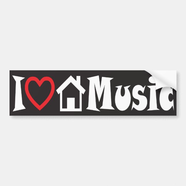 I Liebe-Haus-Musik-Autoaufkleber Autoaufkleber (Vorne)