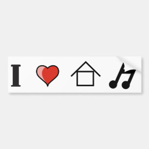 I Liebe-Haus-Musik-Verein-Mit einer Keule schlagen Autoaufkleber