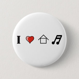 I Liebe-Haus-Musik-Verein-Mit einer Keule schlagen Button