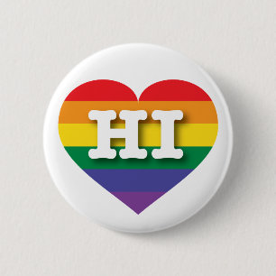 I Liebe Hawaii Rainbow Heart Button