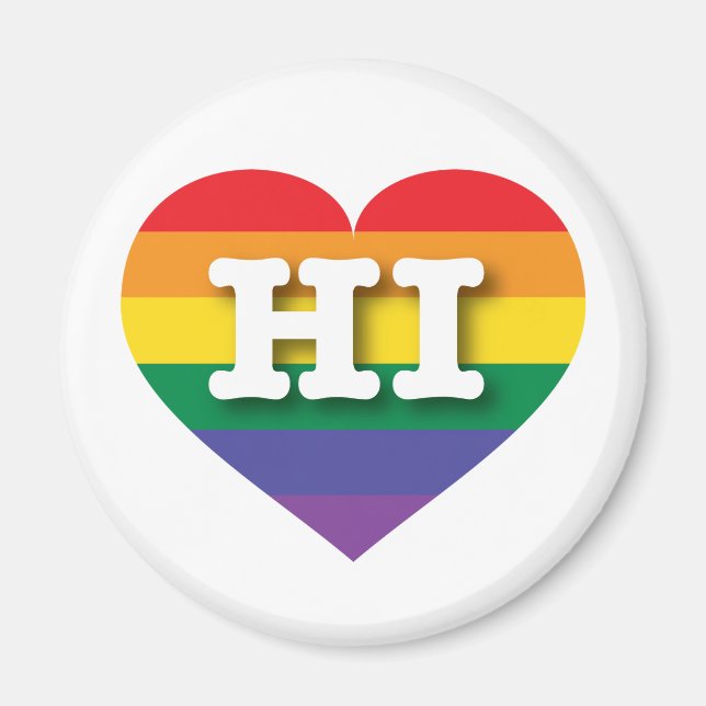 I Liebe Hawaii Rainbow Heart Magnet (Vorne)