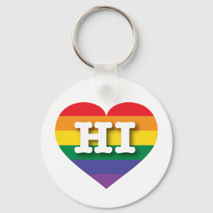 I Liebe Hawaii Rainbow Heart Schlüsselanhänger