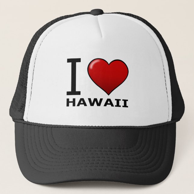 I LIEBE HAWAII TRUCKERKAPPE (Vorderseite)