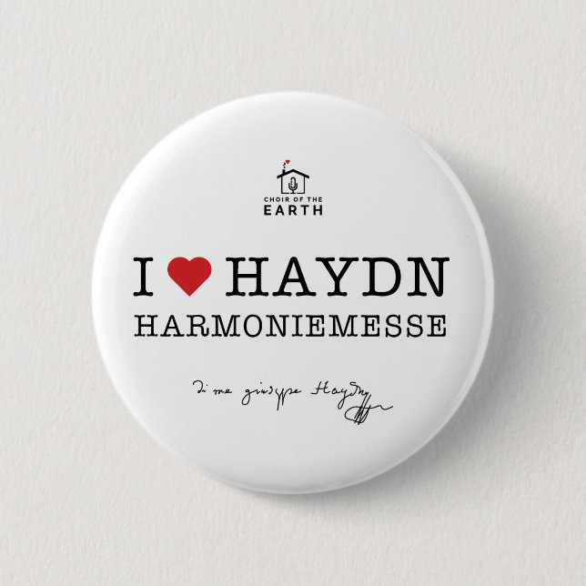 I Liebe Haydn Harmoniemesse Button (Vorderseite)